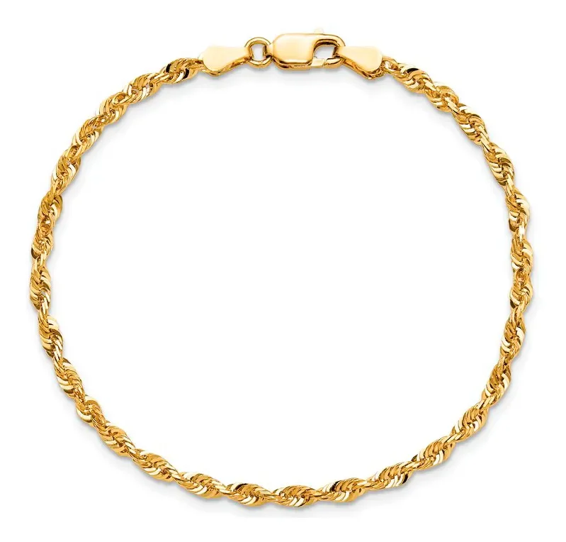 Pulsera Rope 3mm En Oro 18k